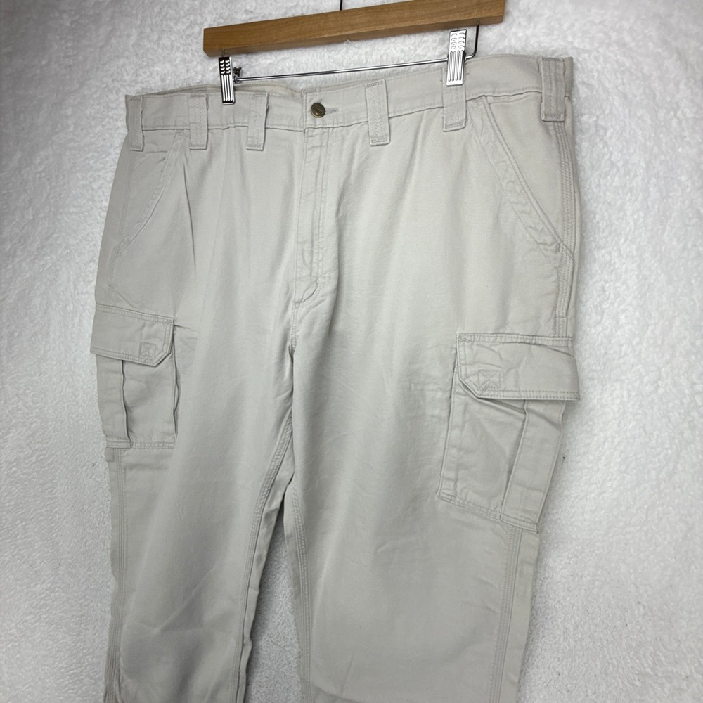 Carhartt B182 PUT Cotton Canvas Cargo Pants Mens 44x30 Dungaree Fit Tan Beige - Picture 9 of 9